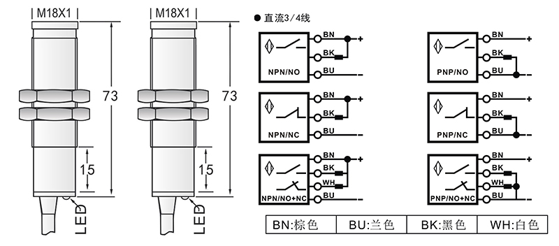 M18光電開(kāi)關(guān)對(duì)射式
